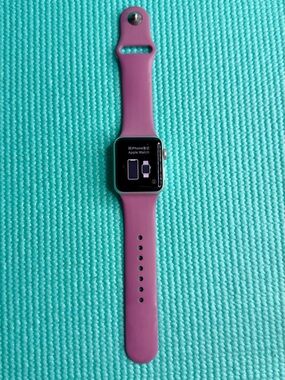 Apple Watch with Purple Silicone Sport Band